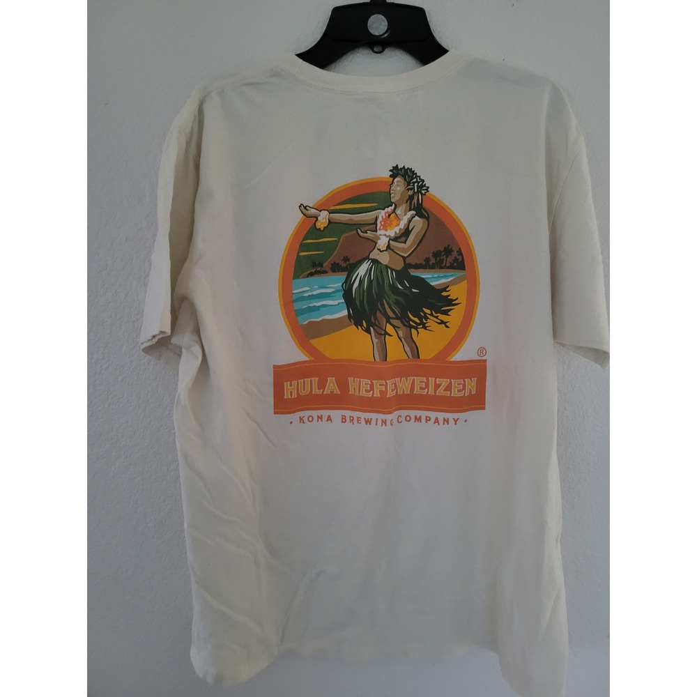 Kona Brewing Co Hula Hefeweizen Graphic T-Shirt Cream Organic Cotton Large #22 - Picture 4 of 5